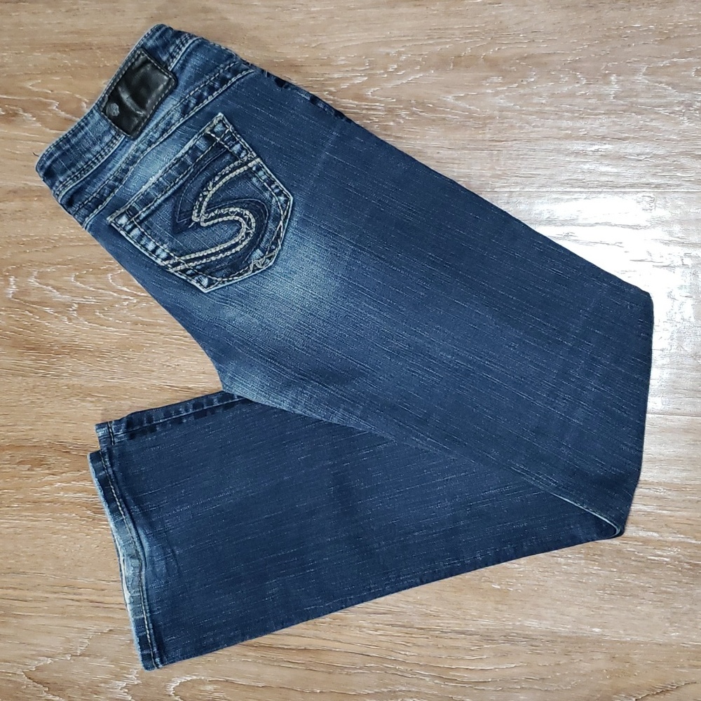 (28W/33L) Silver Jeans Co. Tuesday 16 ½"  Slim Bootcut Denim Jeans Contemporary
